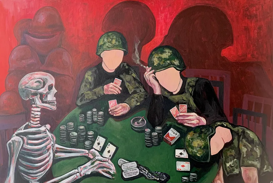 Obraz Największa wygrana autorstwa Kristina Yurchuk, rozmiar: 90*60, wykonany z Akryl na płótnie, medium Malarstwo, z Warszawa, część serii Obecność