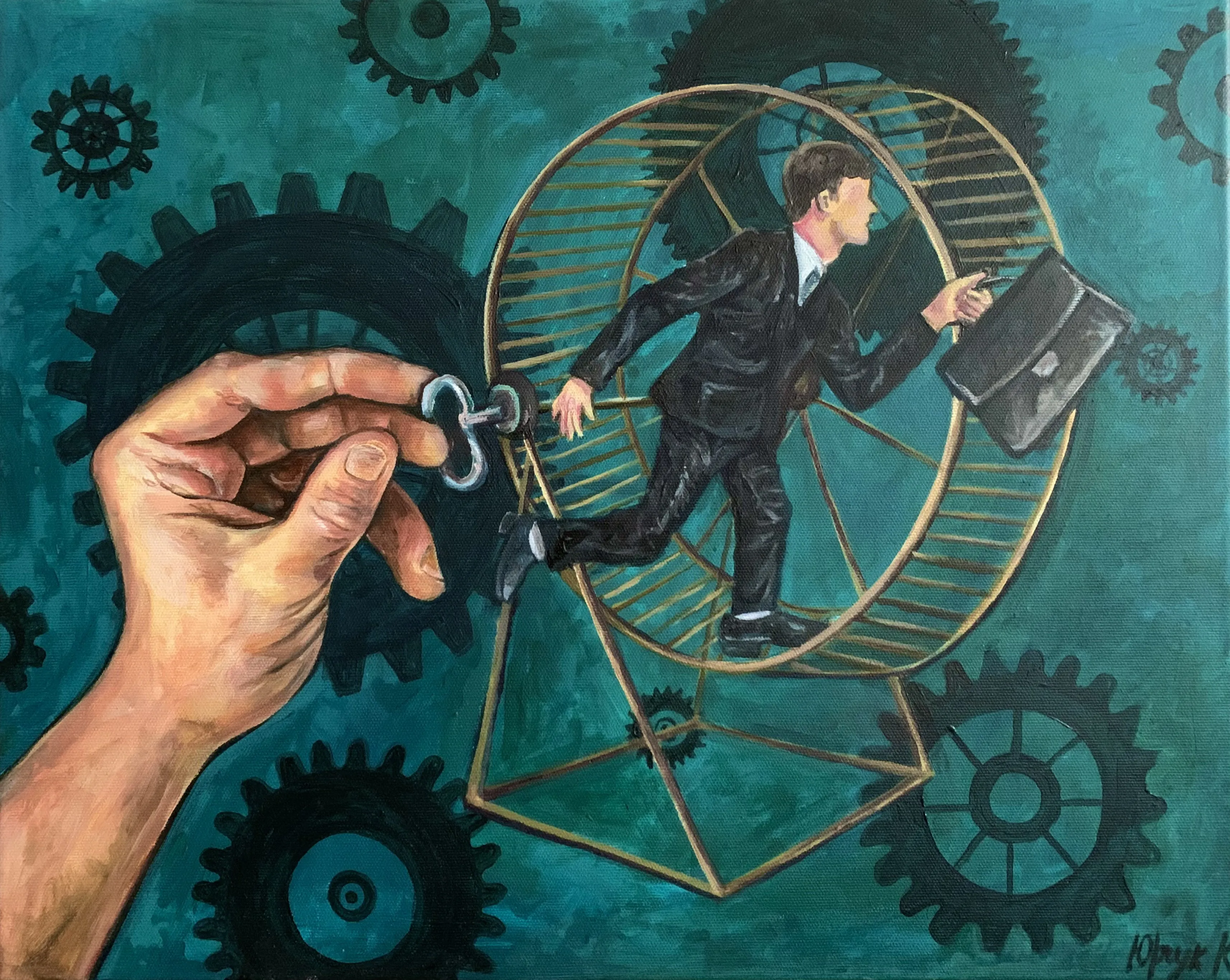 Obraz Kapitalizm autorstwa Kristina Yurchuk, rozmiar: 50*40, wykonany z Akryl na płótnie, medium Malarstwo, część serii Obecność