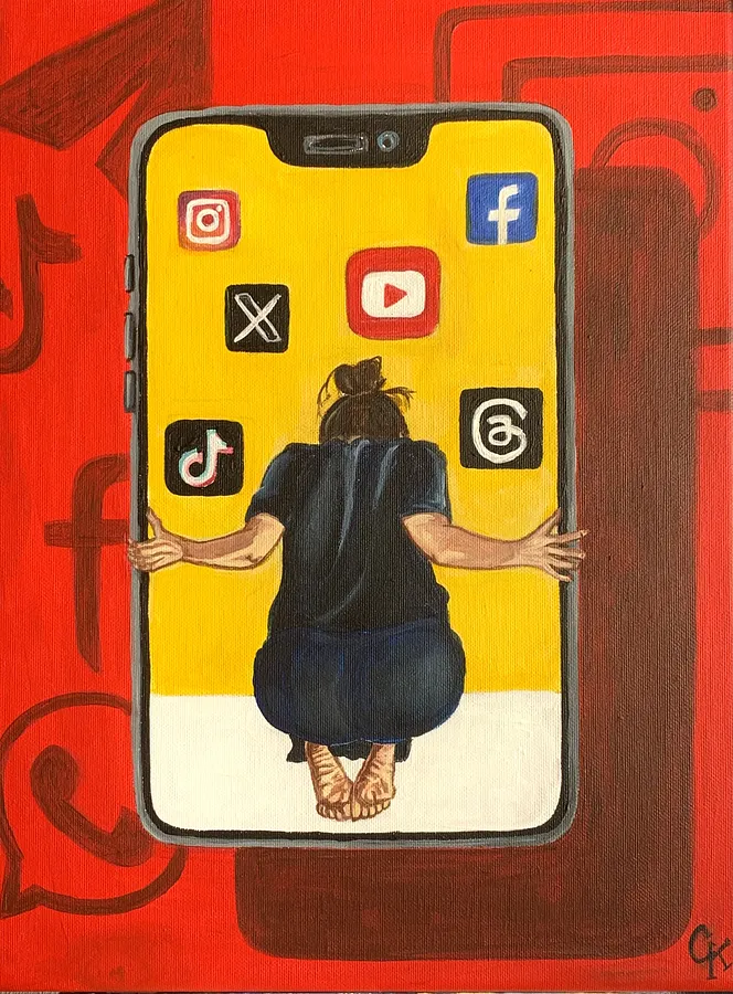 Obraz Uzależnienie autorstwa Kristina Yurchuk, rozmiar: 30*40, wykonany z Akryl na płótnie, medium Malarstwo, z Warszawa, część serii Obecność